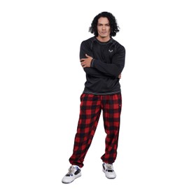 PREDAGEAR Men's 1-Piece Polar Fleece Loungewear – Soft & Warm Pajama Set with Side Pockets – Lightweight, Durable, Cozy Sleepwear & Casual Wear – 100% Polyester Fleece