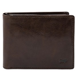 BRAUN BÜFFEL - Arezzo Men's RFID Wallet - 4 Card Slots and 4 Pockets Made of Genuine Cowhide Leather Simple Design - Elegant Brown, brown, Modern, classic