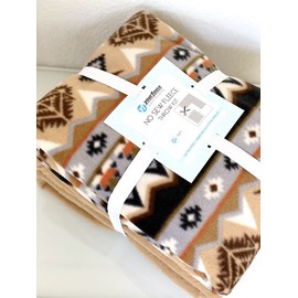 Southwest Desert Neutrals Anti-Pill Fleece Fabric No-Sew Throw Kit (72"x60")