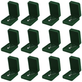 KUKUVR 12 Pieces Classic Velvet Necklace Pendant Box for Jewelry Gift, Small Jewellry Storage Display Case for Christmas Wedding Engagement Birthday Anniversary