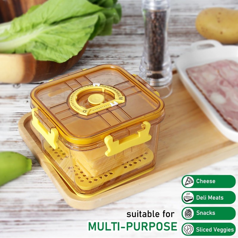 Tellshun Sliced Cheese Container with Airtight Lid for Mini Fridge