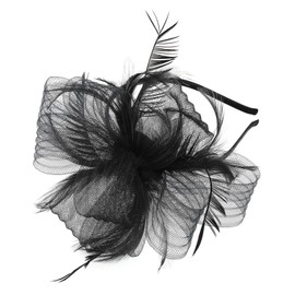 SHOWERORO Piece Mesh Headband Prom Hair Accessories Ladies Hat Womens Hats and Caps Head Bands for Womens Hair Fascinator Cap Headband Bowknot Women Fascinator Cocktail Fascinator England Black