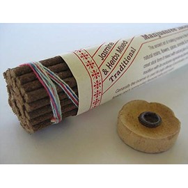 Traditional Manjushree Tibetan Nepalese Incense Jasmine & Herbs Mixed 52 Stick Pack with Holder