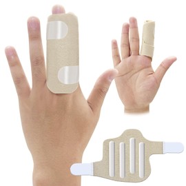 DR. GINTOP Trigger Finger Splint with 4 Metal Bars, Mallet Finger Splint for Straightening, Arthritis, Injury, Sprain Broken, Adjustable Middle/Index/Ring/Pinky Finger Brace for Knuckle Immobilization
