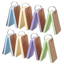 Blank Flash Cards Colored Index Cards with Ring, Heavy Weight Small Kraft Paper Cards for Studying, 8 Pack, 400 Count, 2.2"x3.5"Message Note Card, Business Card, Cardstock Paper, Word Vocabulary Card