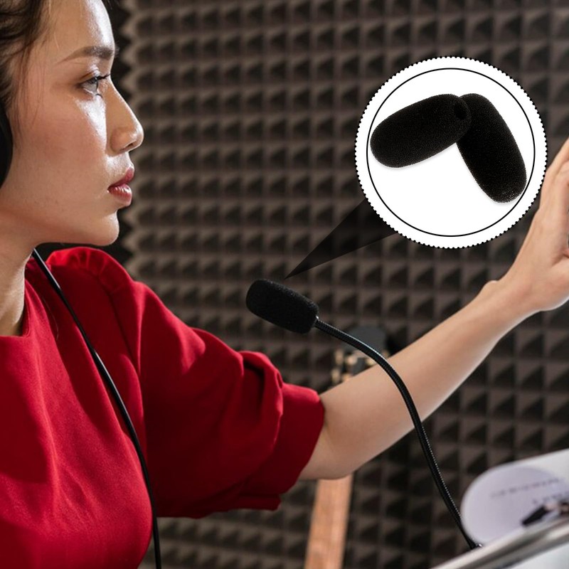 10 Pcs Microphone Covers Foam Windscreen Headset Microphone Covers Foam