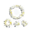 LITTLE FEATHER White Jumbo Large Leis for Tropical Hawaiian Luau
