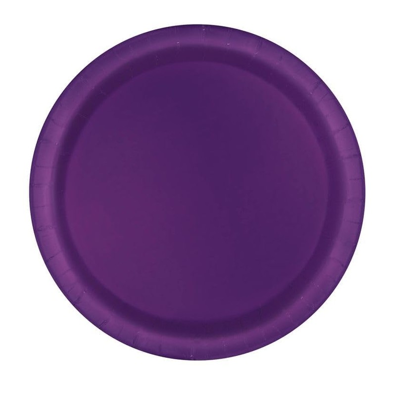 Unique 3305EU Eco-Friendly Paper Plates-23 cm-Deep Purple Colour-8 Count (Pack