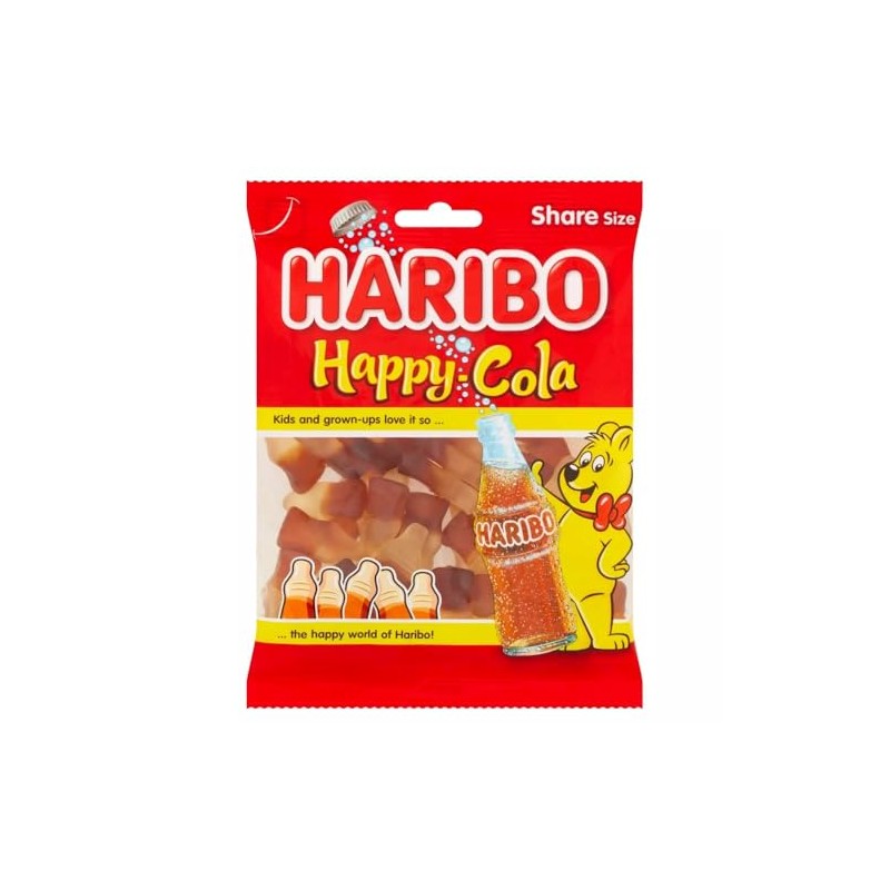 Haribo Happy Cola I Sweet Cola flavored Gummy Candy I