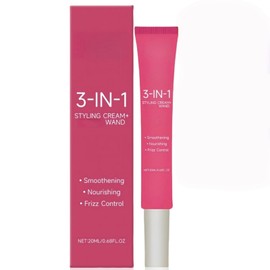 3-in-1 Hair Styling Cream with Ta/ming Wand,Styling Smoothing Blow Dry Cream,3-in-1 Sty/ling Crea/m for Anti Frizz,Non-greasy Hair Smoothing Crea/m,3-in/-1 Curl Defining Cre/am