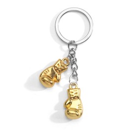OBEISN Creative Keyring Made of Stainless Steel in the Shape of Boxing Gloves, Small Surprise for Birthday for Girlfriends or as Sports Lovers, Also Gifts for Women, Silver3, S