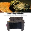 Resin Mini Stump Shape Hiding Hole Wooden Cave Artificial Aquarium