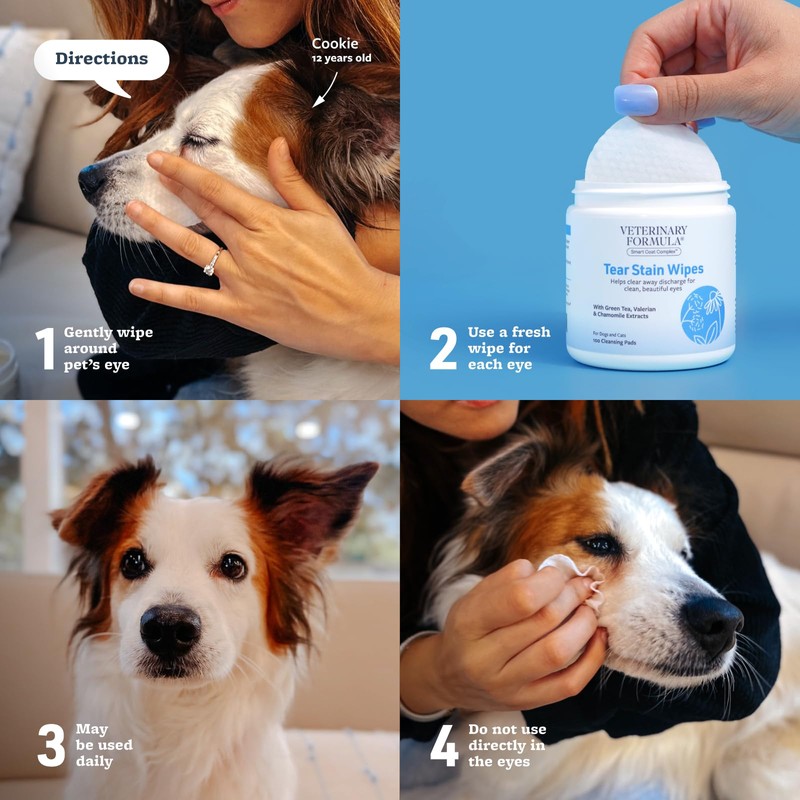 Veterinary Formula Smart Coat Complex Eye + Face Wipes for