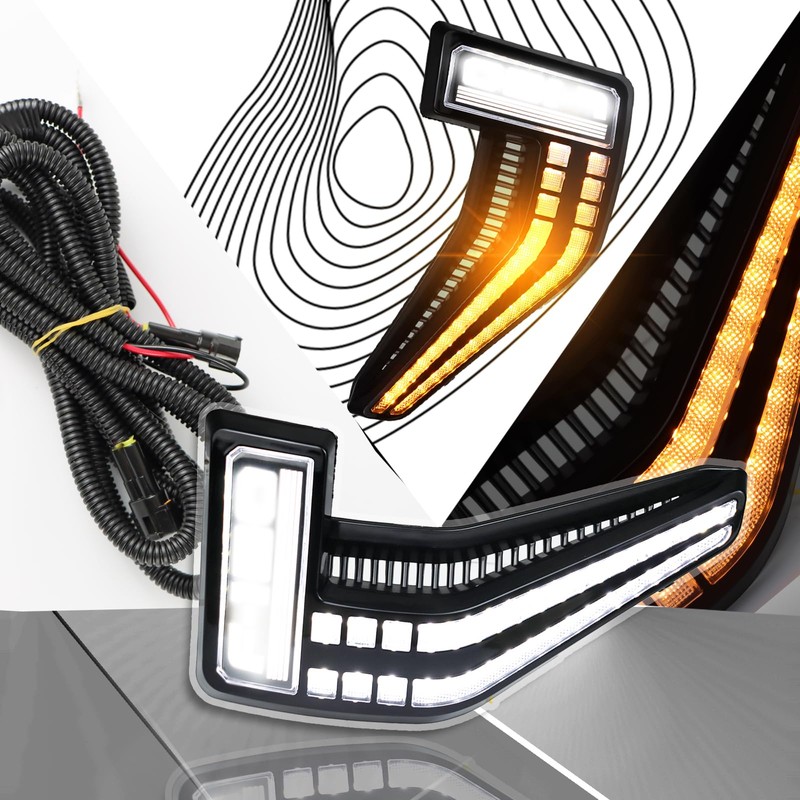 PGTOPONE Smoked Shell Clear Lens Sequential Flash Signal DRL Side