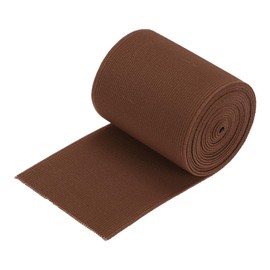 MECCANIXITY Banda elástica ancha de sarga de doble cara de 2.8 pulgadas, banda elástica tejida de 2 yardas, carrete elástico pesado, correa elástica café para costura, cintura