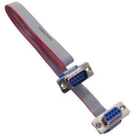 CablesOnline, 24-inches DB9 Male to DB9 Female 9-Conductor 28awg Straight-Through Serial RS232 Flat Ribbon Extension Cable, S-3F02