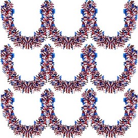 19.7 Feet 4th of July Metallic Tinsel Twist Garland Patriotic Shiny Garland Hanging Memorial Day Supplies for Independence Day Party Indoor Outdoor Holiday Decorations (3 Pcs Classic Pentagram)