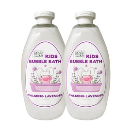Dead Sea Collection Bubble Bath Kids with Lavender - Cleansing and Moisturizing Liquid Bath Bubbles - Lavender Oil and Pure Dead Sea Minerals - Pack of 2 Large Bottles (67.6 fl.oz)