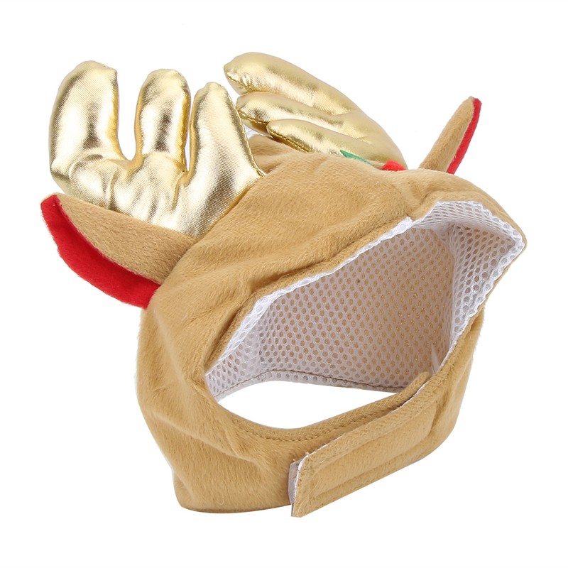 Polyester Coffee Cute Breathable Pet Cartoon Elk Hat Cat Dog