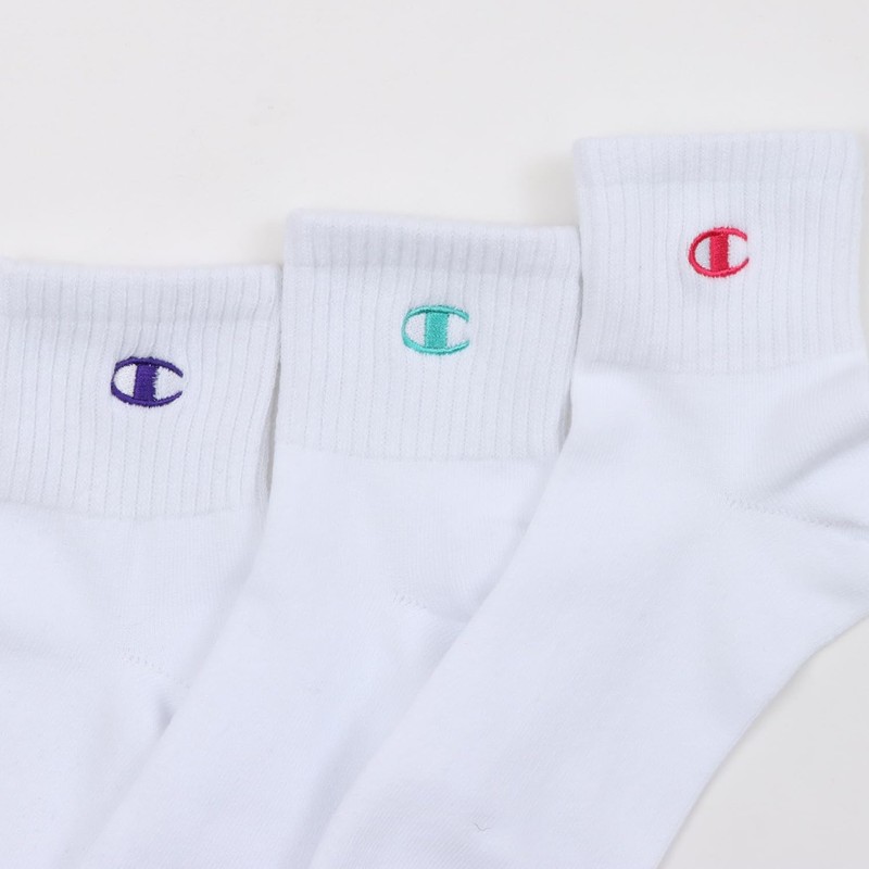 Champion CWSCY203 Women's Socks, Plain Socks, 3-Pair Set, Non-Pile, color