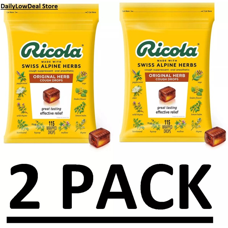 Ricola 2 PACK - Ricola Original Natural Herb Cough Drops