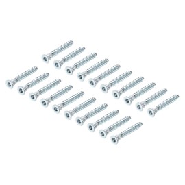 uxcell Furniture Confirmat Screw, 20pcs 6.3x45mm Hex Socket Wood Screws Zinc Plated Countersunk Self-Tapping Furniture Connecting Screw