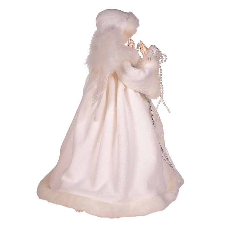 UL 10-Light 14-Inch White Angel Tree Topper