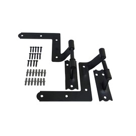 QCAA Blind Shutter Hinge for Wood Frame & Brick, Steel, 2-1/8" Offset, Powder Coated Matte Black, 4 Pack (2 Pair), Made in Taiwan