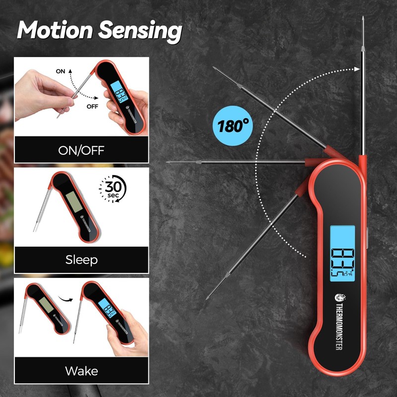 0.5 Sec Instant Read Meat Thermometer Digital with ±0.5℉ Precision,