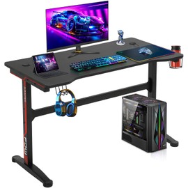 Computer Desk,Gaming Desk 45.2"/47.2‘’ Student PC Desk Office Desk Writing Desk Extra Large Modern Ergonomic Racing Style Table Workstation Carbon Fiber Cup Holder Headphone Hook (47.2 inches)