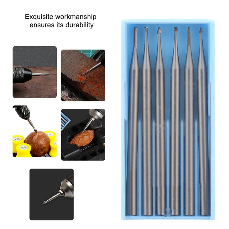 Miniature Drill Needle Engraving Milling Cutter Carving Bits Gold Silver