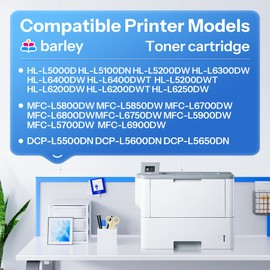 barley TN820 TN-820 Toner Cartridge Compatible TN820 TN-820 Black Toner Cartridge Replacement for Brother TN820 TN-820 HL-L6200DW MFC-L6800DW MFC-L5900DW MFC-L5850DW Printer Ink (2-Pack).