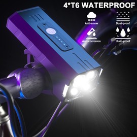 Rechargeable Bicycle Light, Waterproof Bicycle Light, Mountain Bike Light, Battery Life up to 12 Hours, Suitable for Bicycles, Camping, Emergency Lighting, Indicator Lights