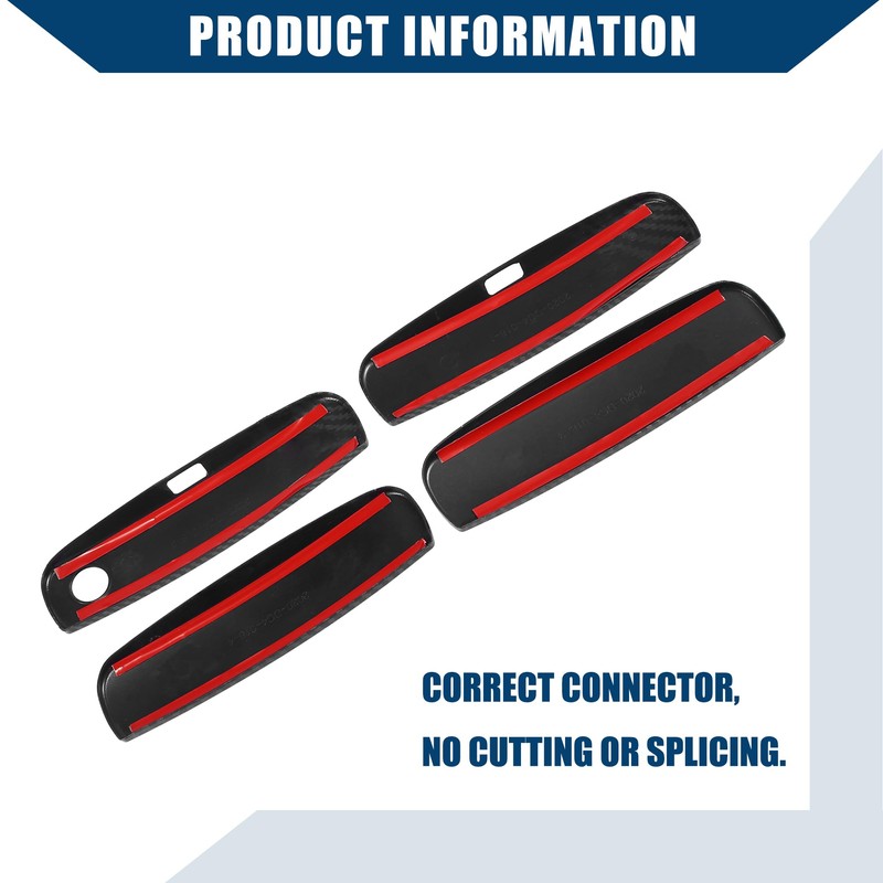 Hihaha Exterior Outside Door Handle Trim Cover Carbon Fiber Pattern