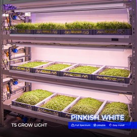 Barrina T5 Grow Lights, Full Spectrum, 4ft 160W (8 x 20W, 1000W Equivalent), LED Grow Light Bulbs, Plant Lights for Indoor Plants, Greenhouse, Plug and Play, Pinkish White, 8-Pack