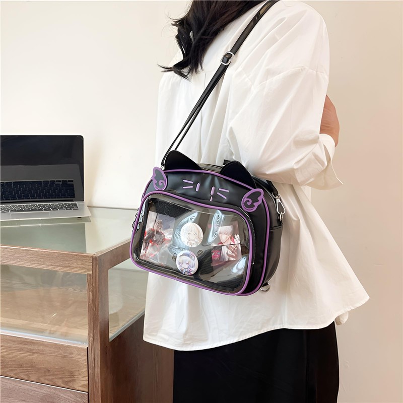 PandaSays Pain Bag, Pushing Bag, Shoulder Bag, Showing Bag, Clear,