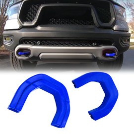Front Tow Hooks Covers Fits for Dodge RAM 1500 Accessories 2019-2024 (Not Fit for RAM 1500 Classic,Warlock, RAM 2500, RAM 3500 Customized Tow Hitch Covers Blue