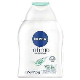 NIVEA Jabón Íntimo Femenino Confort Natural (250 ml) con Extracto de Manzanilla, Aceite de Jojóba y Pantenól PH Balanceado Uso Diario