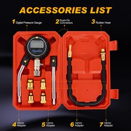 Nilight Compression Tester Kit, Digital Compression Gauge 0-250PSI Automotive Tool for Petrol Gasoline Engine Cylinder Compression Test with Adapter & Hose
