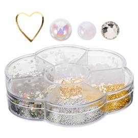 Healeved 7grids Nail Art Charms Nail Gems for Creative Designs for Women for Professional and Manicures Cute and Glamorous Accessories