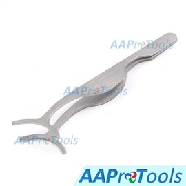 AAProTools Pack of 2 Stainless Steel False Eyelashes Extension Applicator Tool Fish Tail Clip Auxiliary Clip Tweezers Nipper Tool
