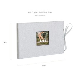 Kolo Noci Small 4x6 Photo Album, Holds 24 Photos, Ideal for Weddings and Baby Books, Silver