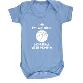 Hippowarehouse Shhh. I'm Watching Basketball with Mummy!! Baby Vest Bodysuit (Short Sleeve) Boys Girls