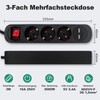 realmade Mehrfachsteckdose mit USB, Realmade 3 Fach Steckdose, Verl?ngerungskabel Schwarz