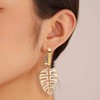 Inateannal Boho Hollow Palm Leaf Earrings Golden Leaves Dangle Earrings