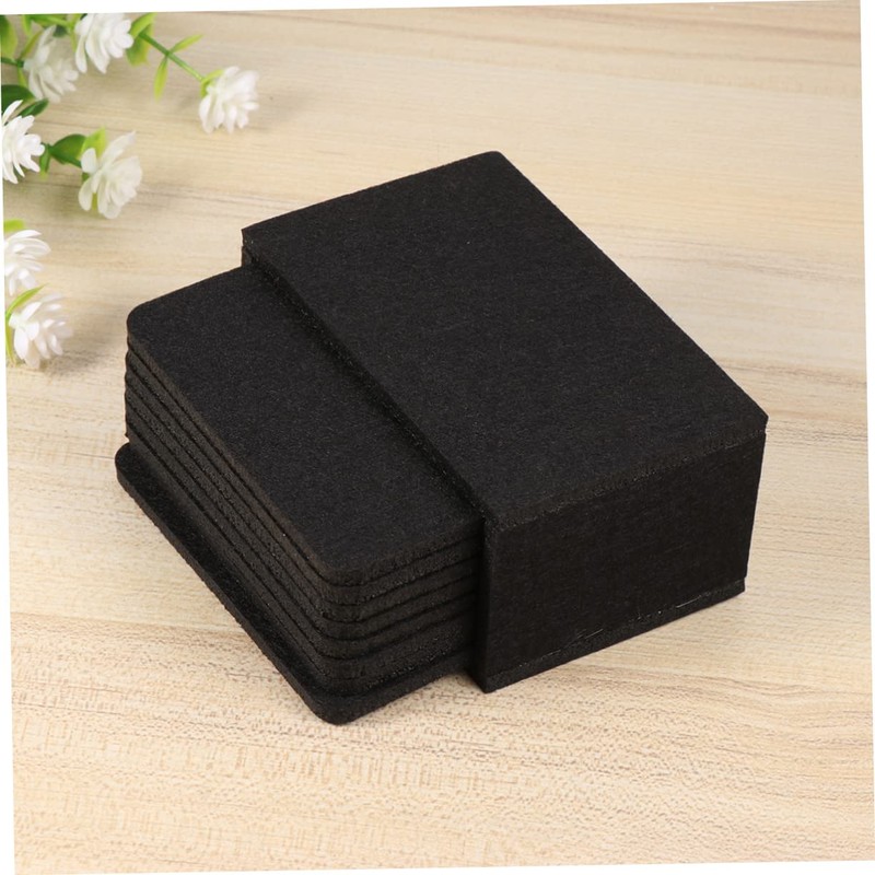 Ipetboom 8pcs Black Felt Coasters Insulation Pads Non Slip Heat
