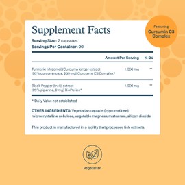 Youtheory Turmeric Extra Strength - 1,000 mg - Supports Muscle & Joint Health* - Contains Bioenhancers, Curcuminoids & Herbal Extracts - USP Verified - 180 Vegetarian Capsules (90-Day Supply)