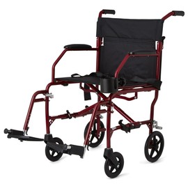 Dr Dunley Folding Transport Wheelchair with Swing-Away Footrests, (19 Inch seat)