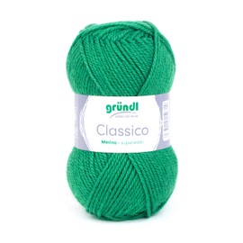 Gründl Classico Wool, Oeko-Tex® Certified Knitting Yarn Made From 50% Virgin Wool (Merino) and 50% Polyacrylic, 50 g/120 m, Needle Size: 3.5 - 4.5, 1 Ball of 50 g, Leaf Green