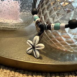 HANA LIMA Shell Necklace Surfer Necklace Flower Chain Leather Necklace Women's Surfer Necklace, Leather, 0